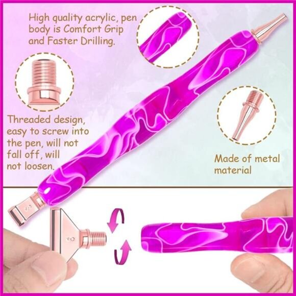 Ergonomic Diamond Painting Art Drill Bead Dot PenKit with Screw Diamond Painting - Picture 4 of 6